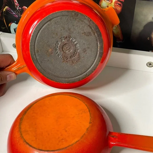 Cocotte in Orange Cast Iron Le Creuset Cousance Vintage Made in France 1980's - Finland